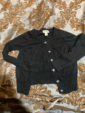 Cat & Jack Black Cropped Button Cardigan